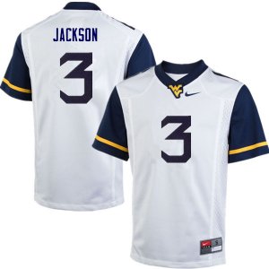 Men's West Virginia Mountaineers NCAA #3 Trent Jackson White Authentic Nike Stitched College Football Jersey UW15E00OM